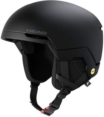 Schwarzer HEAD Skihelm mit Mips-Technologie und verstellbarem Gurt. Schwarzer HEAD Skihelm mit Mips-Technologie und verstellbarem Gurt.