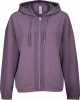 Lila Damen-Kapuzenjacke mit durchgehendem Reißverschluss.