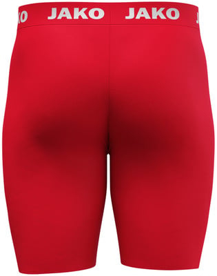 Rote Shorts mit weißem JAKO-Logo auf dem Bund. Rote Shorts mit weißem JAKO-Logo auf dem Bund.