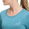 Damen Langarmshirt mit Berg- und Baumprint.