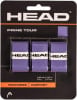 Verpackung von drei lila HEAD Prime Tour Schlägerbändern mit Schriftzügen.