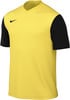 Ein gelbes T-Shirt mit schwarzen Ärmeln und Nike-Logo.