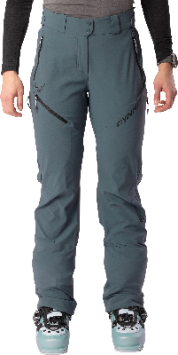 Damen-Skihose von Dynafit in Dunkelblau mit schwarzen Reißverschlüssen.
