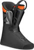 Innenschuh eines Skischuhs mit orangefarbenem Kragen und schwarzem Kunststoffrahmen.