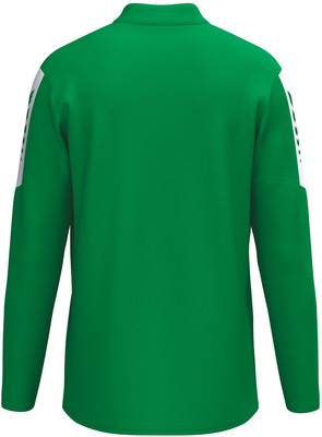 Grüner Pullover mit langen Ärmeln und weißen Streifen an den Schultern. Grüner Pullover mit langen Ärmeln und weißen Streifen an den Schultern.