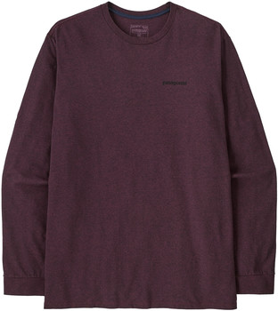 Patagonia Langarmshirt in Weinrot mit Logo auf der Brust.