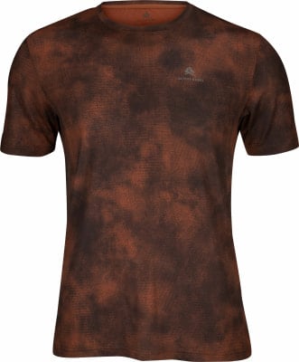 Braunes T-Shirt mit Aufdruck und Active Rebel Logo auf der Brust. Braunes T-Shirt mit Aufdruck und Active Rebel Logo auf der Brust.