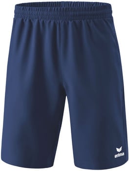 Marineblaue Shorts mit elastischem Bund und Erima-Logo.