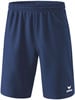 Marineblaue Shorts mit elastischem Bund und Erima-Logo.