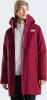 Damen-Weinrot-Jacke von The North Face mit Kapuze und Beanie.