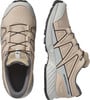 Damen-Trailrunning-Schuhe Salomon Speedcross in Beige mit schwarzen Details.