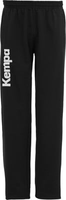 Schwarze Sporthose von Kempa mit weißem Logo auf dem linken Bein. Schwarze Sporthose von Kempa mit weißem Logo auf dem linken Bein.
