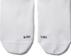 Zwei weiße Socken mit der Kennzeichnung MD-R und MD-L.