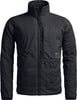Schwarze Herren-Steppjacke mit hohem Kragen und gestepptem Unterteil.