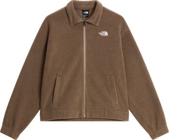 Braune Fleecejacke von The North Face mit durchgehendem Reißverschluss.