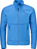 Blaue Herren-Fleecejacke mit durchgehendem Reißverschluss und Logo auf der Brust.