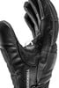 Detail einer schwarzen Handschuh mit weißer Schlaufe und TRIGGER-Logo.