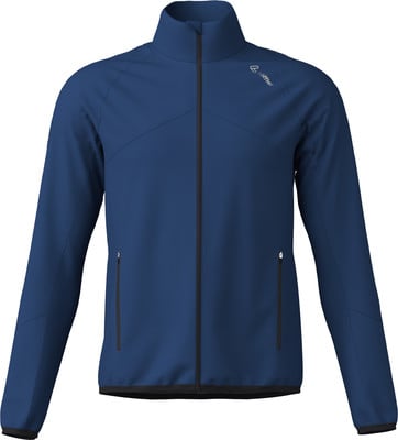 Blaue Herrenjacke mit Löffler-Logo auf der Brust und Reißverschluss. Blaue Herrenjacke mit Löffler-Logo auf der Brust und Reißverschluss.