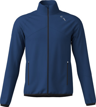 Blaue Herrenjacke mit Löffler-Logo auf der Brust und Reißverschluss.