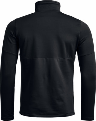 Schwarze Herrenjacke mit langen Ärmeln und Stehkragen, von hinten gesehen. Schwarze Herrenjacke mit langen Ärmeln und Stehkragen, von hinten gesehen.