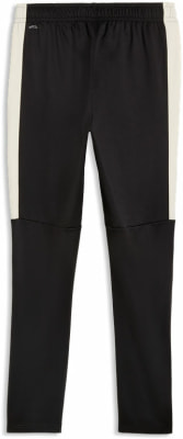 Schwarze Hose mit weißem Seitenstreifen und Gummizug.
