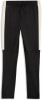 Schwarze Hose mit weißem Seitenstreifen und Gummizug.