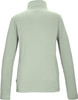 Grünes Langarmshirt mit Stehkragen, Rückansicht.