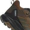 Detail eines Adidas Terrex Wanderschuhs in Braun und Schwarz.