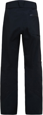 Schwarze Skihose mit Taschen und Reißverschlüssen an den Beinen. Schwarze Skihose mit Taschen und Reißverschlüssen an den Beinen.