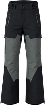 Schwarze Skihose mit grauen Einsätzen und Reißverschlüssen.
