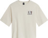Beiges T-Shirt von The North Face mit Skiaufdruck und Schriftzug.