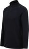 Schwarzes Herren-Sweatshirt mit kurzem Reißverschluss und Markenlogo auf der Brust.