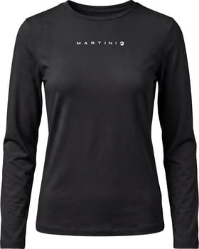 Schwarzes Langarmshirt mit Martini-Logo auf der Brust.