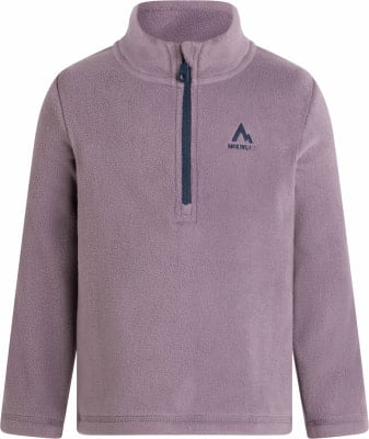 Lila Fleecepullover mit halbem Reißverschluss und McKinley-Logo. Lila Fleecepullover mit halbem Reißverschluss und McKinley-Logo.