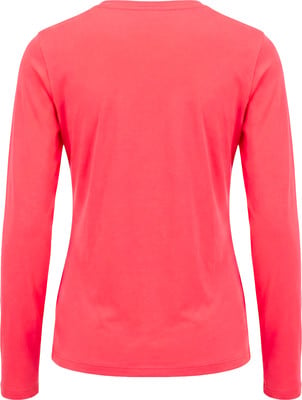 Rückansicht eines pinken Langarmshirts auf weißem Hintergrund. Rückansicht eines pinken Langarmshirts auf weißem Hintergrund.