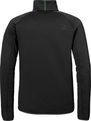 Schwarze Herrenjacke mit hohem Kragen und grüner Naht. Schwarze Herrenjacke mit hohem Kragen und grüner Naht.