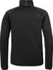Schwarze Herrenjacke mit hohem Kragen und grüner Naht.