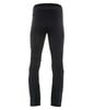 Černé outdoorové kalhoty s šedými bočními pruhy a prošívanými koleny.
