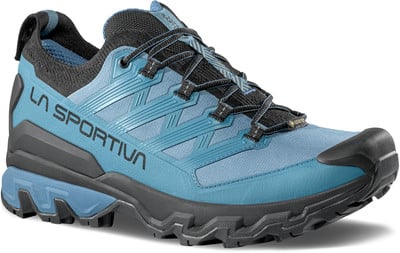 Blauer Herren-Trekkingschuh von La Sportiva mit schwarzen Schnürsenkeln und Sohle.