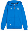 Blaue Puma Kapuzenjacke mit Intersport und FC Schwarzach Logo.