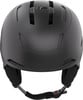 Schwarzer Alpina Skihelm mit verstellbaren Riemen und Belüftung.