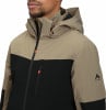 Herrenjacke von McKinley mit Kapuze und kontrastierenden Paneelen in Schwarz und Beige.