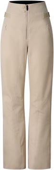 Beige Hose mit hohem Bund und Reißverschluss vorne.
