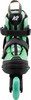 Grüne K2 Inlineskates mit pink-grünen Streifen am Zugband.