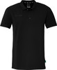Schwarzes Herren-Poloshirt von Kempa mit kurzen Ärmeln und Logo auf der Brust.