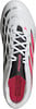 Weißer Fußballschuh mit rosa Details und Predator-Aufschrift.