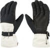 Zwei schwarze und weiße Ski- oder Wintersport-Handschuhe mit GORE-TEX-Logo.