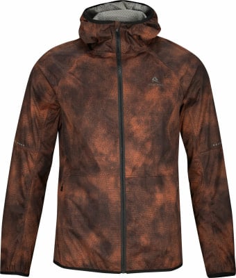 Herrenjacke mit Kapuze und durchgehendem Reißverschluss, bedruckt. Herrenjacke mit Kapuze und durchgehendem Reißverschluss, bedruckt.