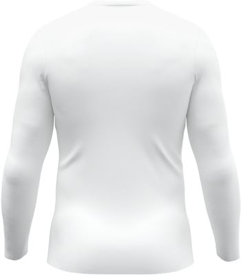 Rückansicht eines weißen Langarmshirts. Rückansicht eines weißen Langarmshirts.