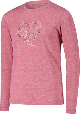 Ein rosafarbenes Langarmshirt mit einem Aufdruck eines Herzens aus Blumen und Blättern. Ein rosafarbenes Langarmshirt mit einem Aufdruck eines Herzens aus Blumen und Blättern.